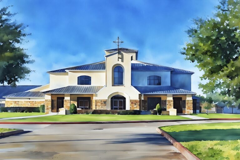 Card 0924 Friendswood Methodist Church watercolor