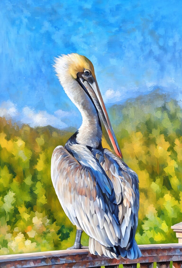 Card 0920 Brown Pelican SPI Convention Center watercolor