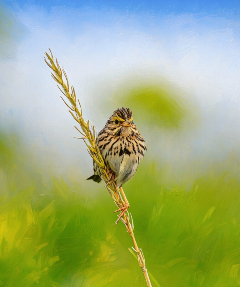 0943 Savannah Sparrow Beluga Slough Homer Alaska watercolor